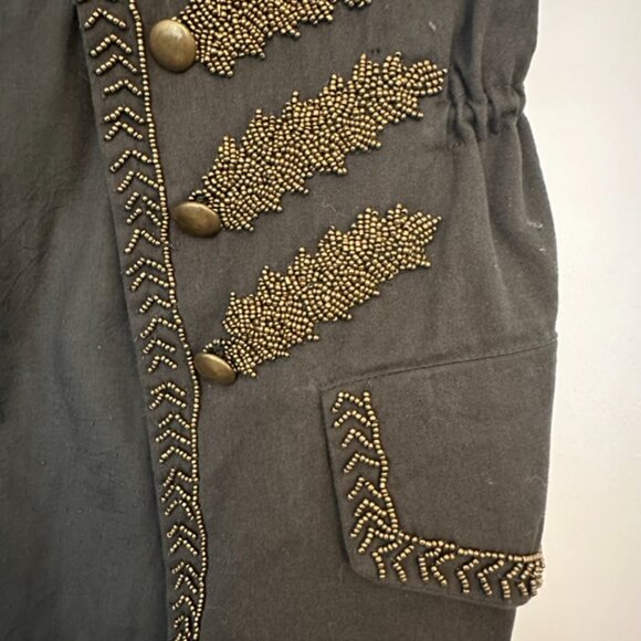 Zara Gold Beaded Military Vest, NWT, Olive Green, Size XS - Picture 6 of 13